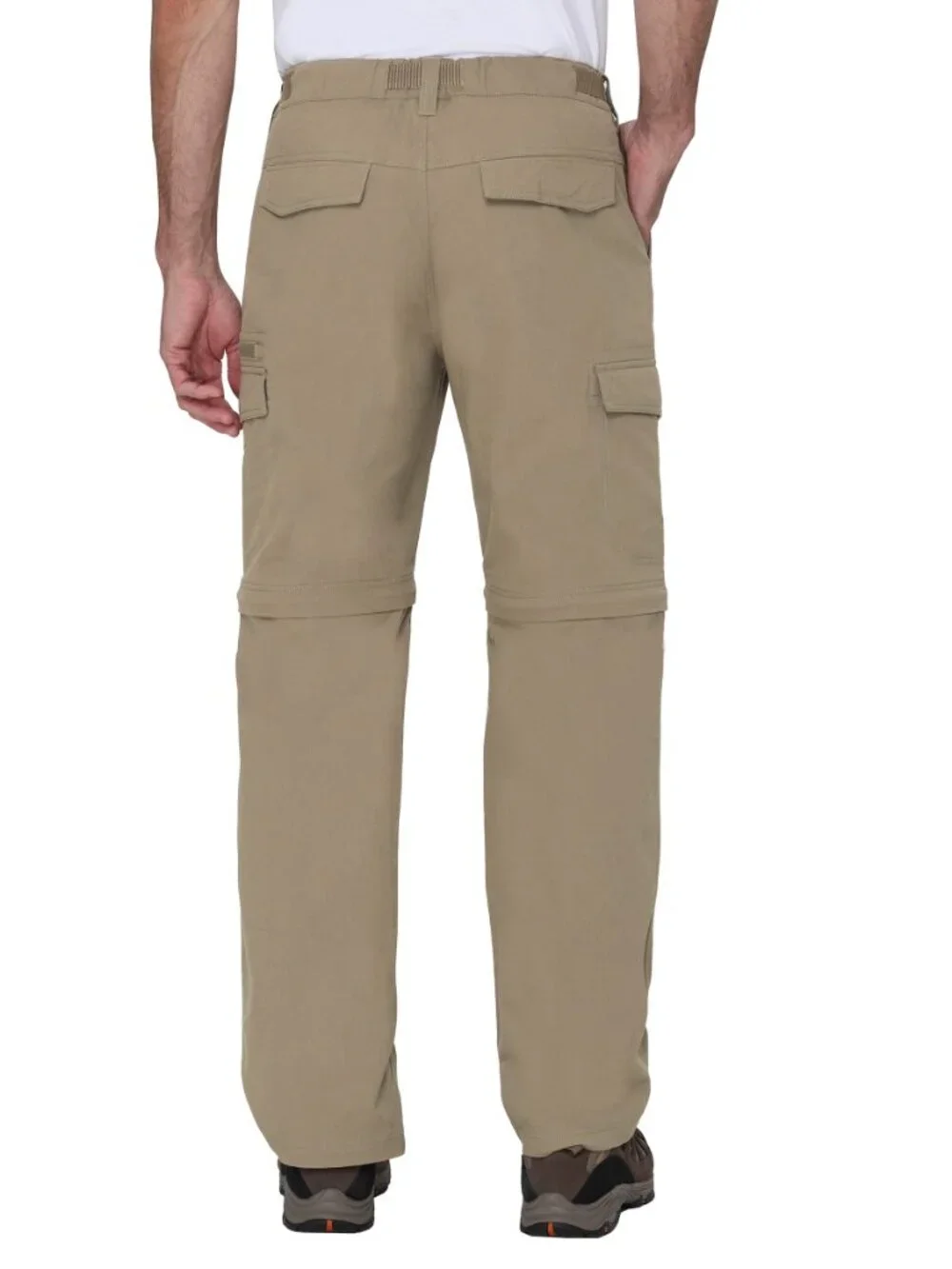 BC Clothing Men's Belted Convertible Pants Tan, Size M x 32 (New)